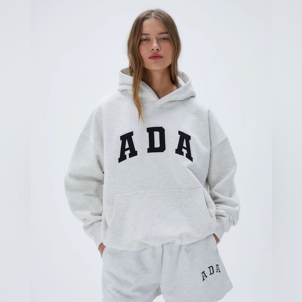 ADA Oversized Hoodie - Light Grey Melange